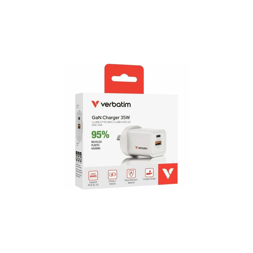 Verbatim 67015 GAN CHARGER 2 PORT 35W USB A/C - Image 3
