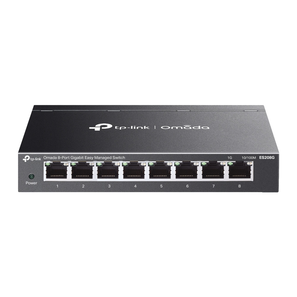 TP-LINK ES208G Omada 8-Port Gigabit Easy Managed Switch, Flow Control, Loopback Detection, Port Isolation, Port Mirroring, LAG, VLAN, IGMP Snooping, Q - Image 1