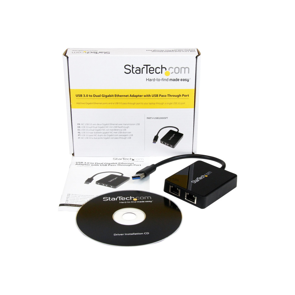 StarTech USB32000SPT USB 3 TO DUAL PORT GbE LAN ADAPTER - Image 3
