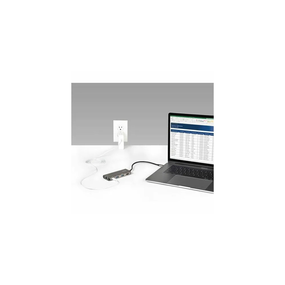 StarTech DKT31CHPDL USB 3.1 (3.1 Gen 2) Type C Docking Station for Notebook, Tablet, Workstation - 100 W Power Supply - Grey - 1 Displays Supported - 4K - 3840 x 2160 - 3 x USB Ports - 1 x USB Type-A Ports - USB Type-A - USB Type-C - Network (RJ - Image 7