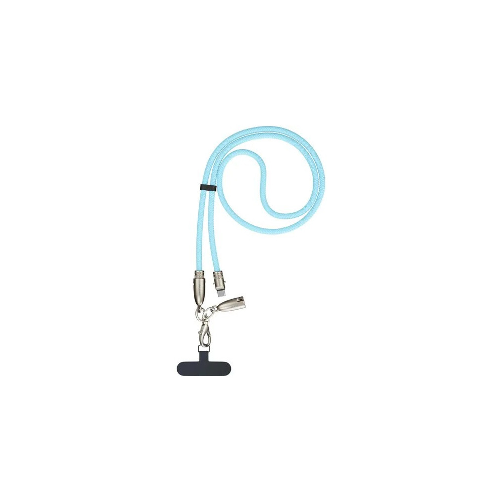 Alogic ATCCLY-AQ Tether USB-C to C Lanyard Data and Charge Cable 60W 480Mbps - 1.2M Aqua