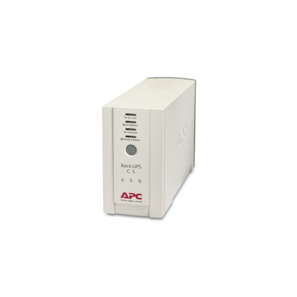 APC BK650-AS Back-UPS 650VA/400W Standby UPS, Tower, 230V/10A Input, 4x IEC C13 Outlets, Lead Acid Battery, User Replaceable Battery - Image 1