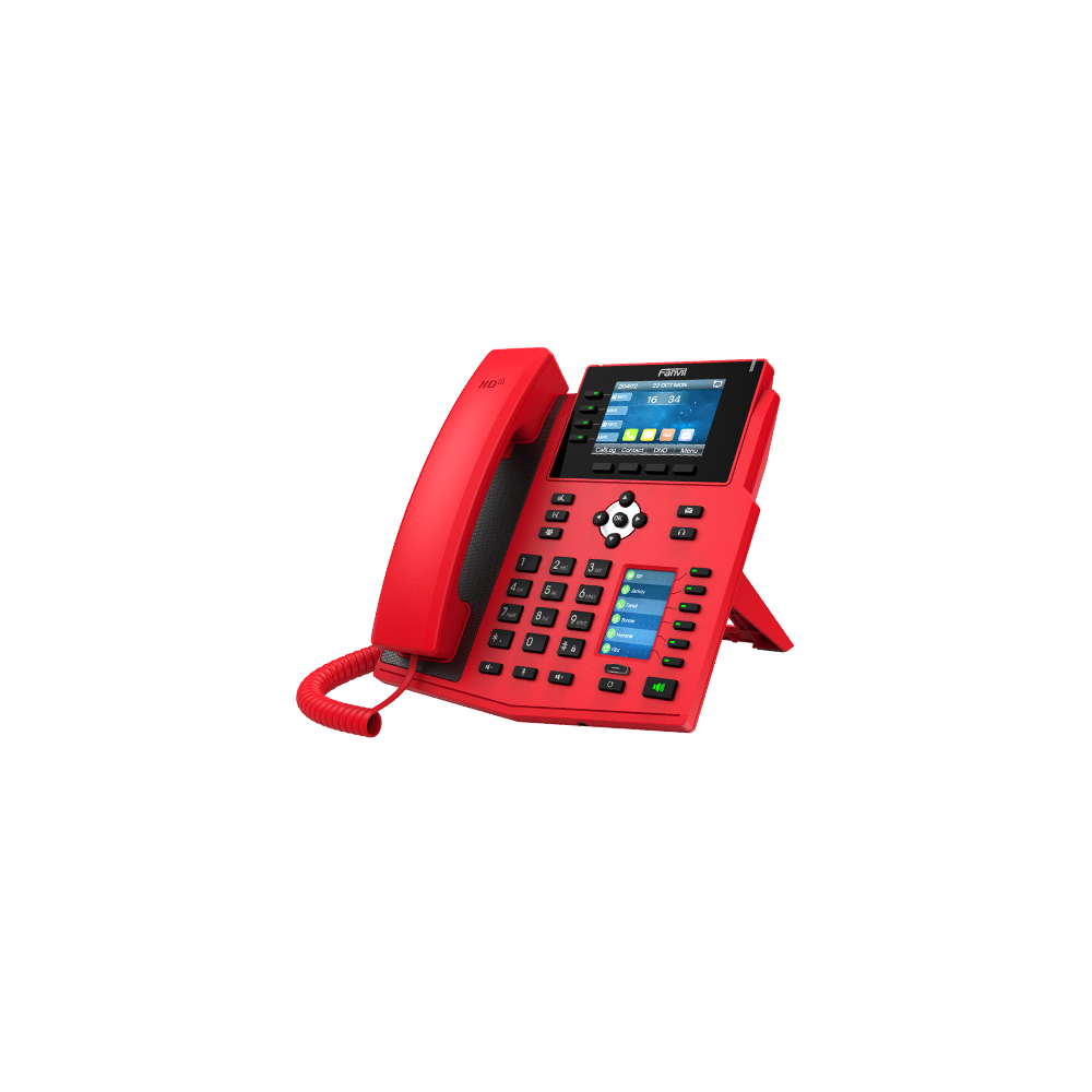Fanvil X5U-R ED High End Enterprise IP Phone - 3.5' Colour Screen, 16 Lines, 40 x DSS Buttons, Dual Gigabit NIC,Bluetooth - 2 Years Warranty - RED - Image 1