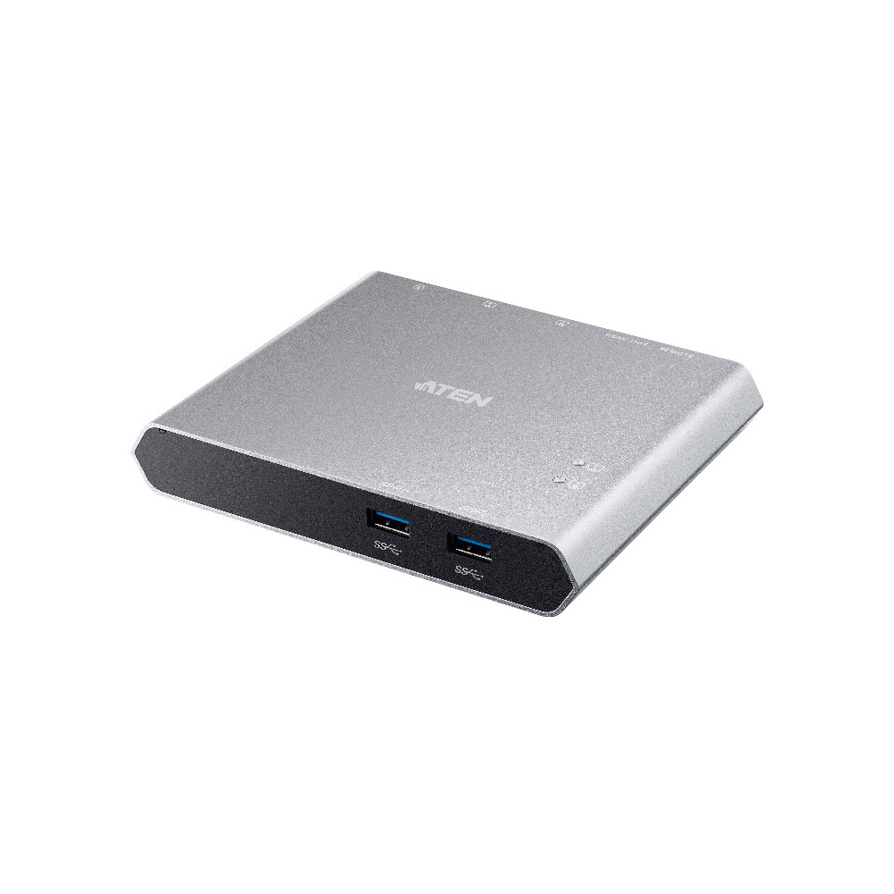 Aten US3310-AT Sharing Switch 2x2 USB-C, 2x Devices, 2x USB 3.2 Gen2 Ports, Power Passthrough, Remote Port Selector, Plug and Play - Image 1