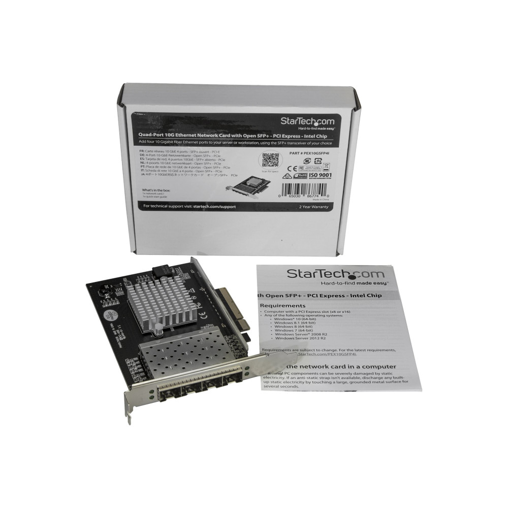 StarTech PEX10GSFP4I QUAD PORT 10G SFP+ NETWORK CARD - INTEL XL710 OPEN SFP+ CONVERGED ADAPTER - P - Image 1