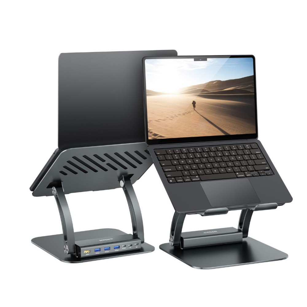 MBEAT MB-STD-P6GRY Stage P6 Laptop Stand with USB-C Dock - Image 1