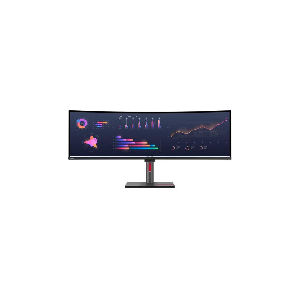 Lenovo 63DBRAR1AU ThinkVision P49W-30 49' Dual QHD Curve Monitor IPS 5120x1440 32:9 Height Adjustable Tilt Swivel DP HDMI TBT4 USB-C Hub USB-B LAN Audio VESA 3yr - Image 1