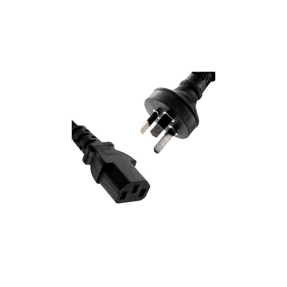 8ware RC-3078AU AU Power Cable 2m - Male Wall 240v PC to Female Power Socket 3pin to IEC 320-C13 for Notebook/AC Adapter replaces CBAT-IEC-2M - Image 1