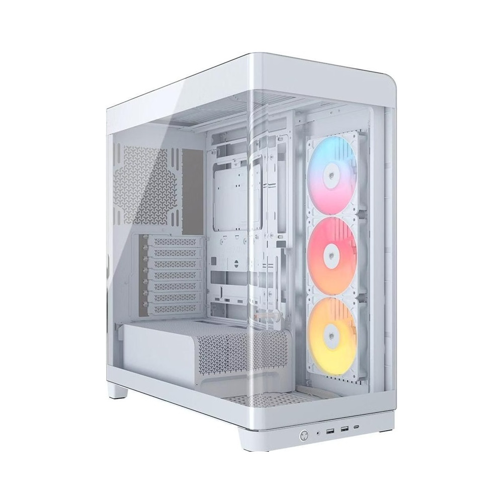 Corsair CC-9011315-WW FRAME 4500X RS-R ARGB Panoramic Glass Mid-Tower PC Case White: 460mm GPU, 185mm CPU cooler, ARGB, USB 3.1, E-ATX support, smart cable routing - Image 1