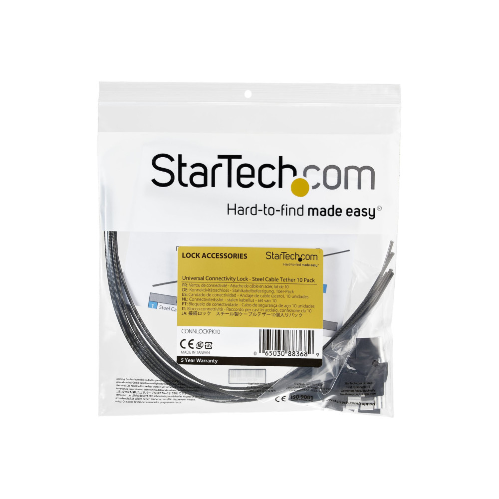 StarTech CONNLOCKPK10 10-PK SECURITY CABLE TETHERS FOR ADAPTERS/DONGLES - ANTI-THEFT 5YR - Image 4