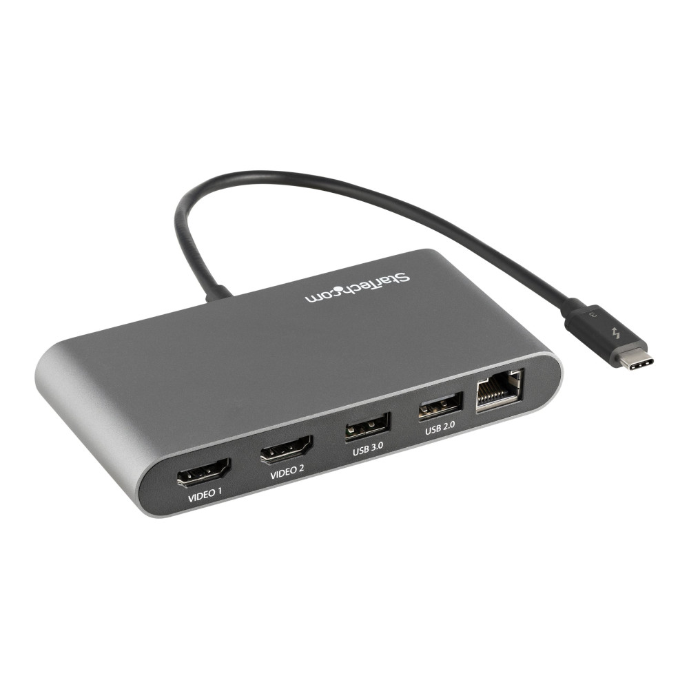 StarTech TB3DKM2HDL T/BOLT3 4K MINI DOCK, DUAL DISPLAY, HDMI(2), USB(2), RJ45, 3YR - Image 1
