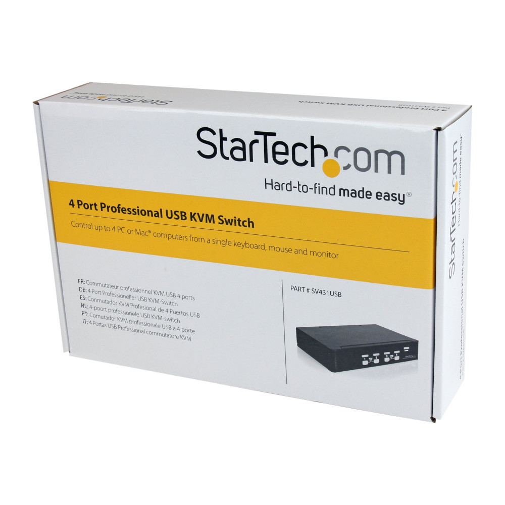 StarTech SV431USB 4 PORT SINGLE VGA KVM SWITCH, 1440P, BUILT-IN USB2.0 HUB, 3YR - Image 3