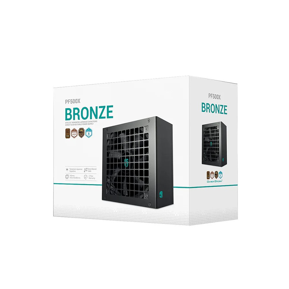 DEEPCOOL R-PF500X-HD0B-JGAU PF500X 500W Gamer Storm 80+ Bronze/ Cybenetics ATX Power Supply 120mm Fan, Japanese & Taiwanese Capacitors, DC to DC, ATX12V V2.52 - Image 1