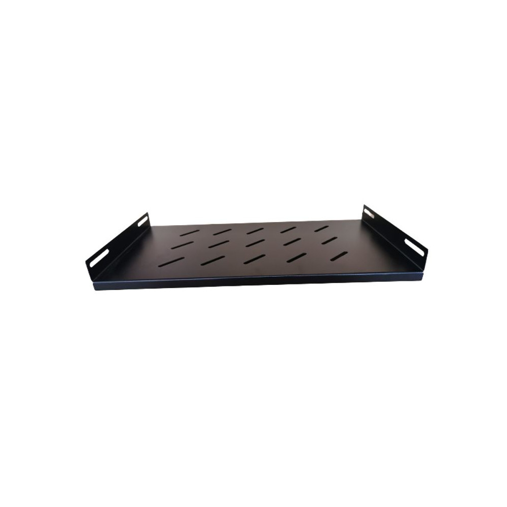 LDR WB-CA-19-45 Fixed 1U 275mm Deep Shelf Recommended for 19' 450/550mm Deep Cabinet - Black Metal Construction - Image 1