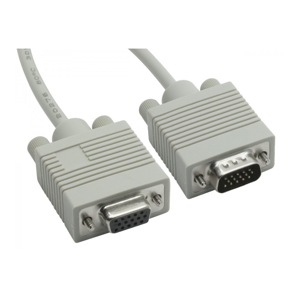8ware RC-3054 VGA Extension Cable 3m - 15 pins Male to 15 pins Female for Monitor PC Molded Type Grey - Image 1