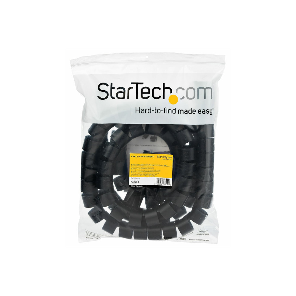 StarTech CMSCOILED4 2.5M CABLE MGMT SLEEVE, SPIRAL - 45MM/1.8" DIAMETER 2YR - Image 1