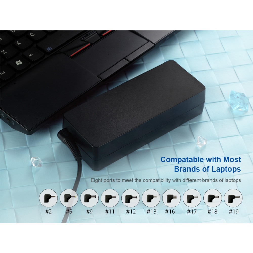 Huntkey NBAHUN90WIIMINI-1 HKA09019047-8D: 90W MINI II EDITION NOTEBOOK ADAPTER WITH 10 TIPS (2,5,9,11,12,13,16, 17,19,26 ) - Image 2