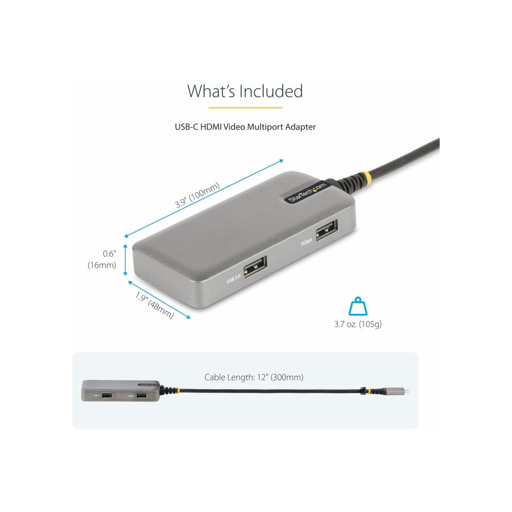 StarTech 104B-USBC-MULTIPORT UNIVERSAL USB-C MULTIPORT ADAPTER HDMI, 3YR - Image 7