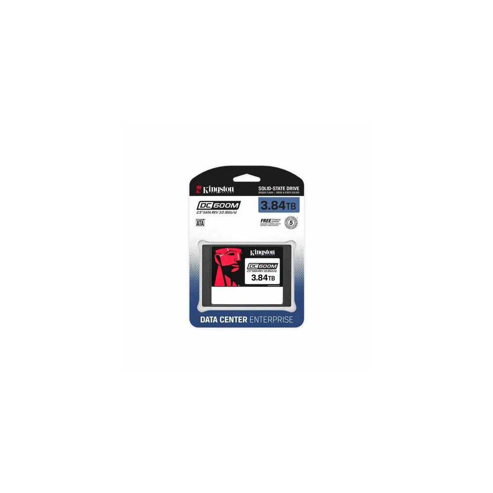 Kingston SEDC600M/3840G Enterprise DC600M 3.84 TB Solid State Drive - 2.5" Internal - SATA (SATA/600) - Mixed Use - Server, Motherboard Device Supported - 1 DWPD - 7008 TB TBW - 560 MB/s Maximum Read Transfer Rate - Hot Pluggable - 256-bit AES E - Image 3