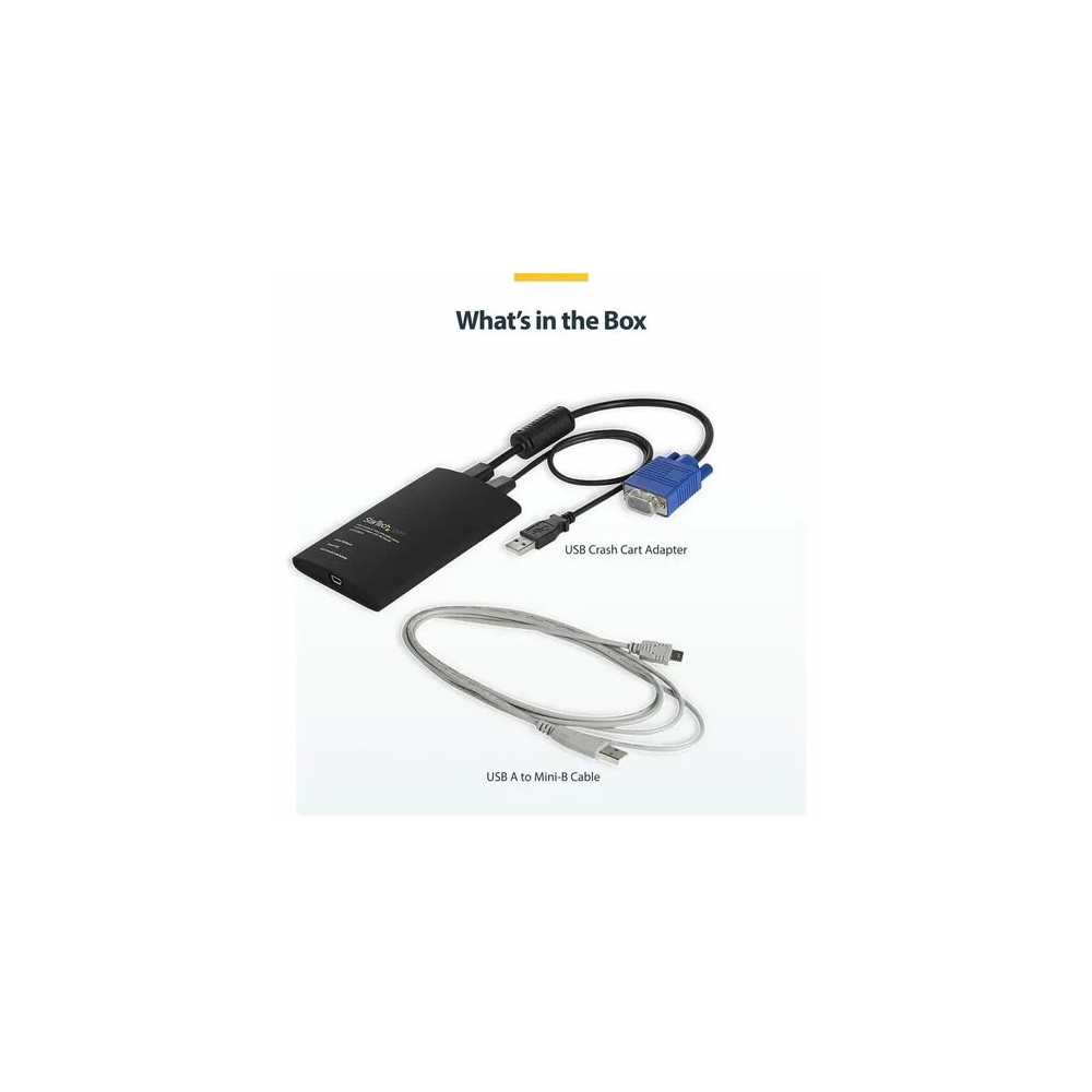 StarTech NOTECONS02 USB Crash Cart Adapter with File Transfer & Video Capture at 1920 x1200 60Hz, TAA - KVM adapter accesses any VGA and USB system - Instant BIOS-level control - Video capture at 1920 x 1200 60Hz - Share troubleshooting info wit - Image 9