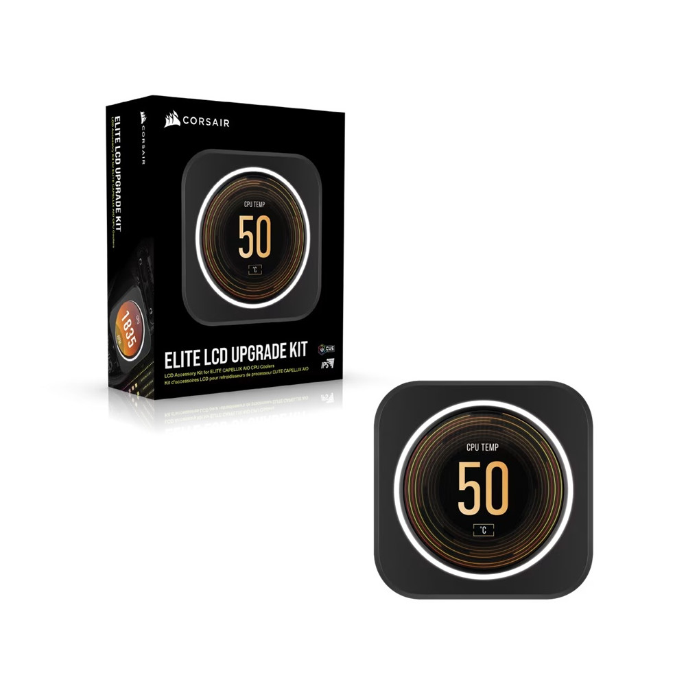 Corsair CW-9060056-WW iCUE ELITE CPU Cooler LCD Display Upgrade Kit transforms your ELITE CAPELLIX CPU cooler into a personalized dashboard Display - Image 1