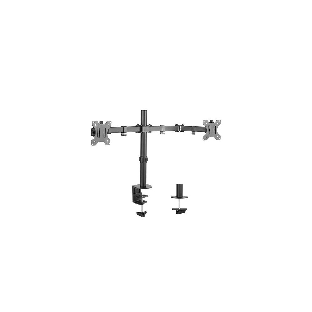 Brateck LDT12-C024N Dual Screens Economical Double Joint Articulating Steel Monitor Arm Fit Most 13''-32'' Monitors Up to 8kg per screen VESA 75x75/100x10>MAB - Image 1