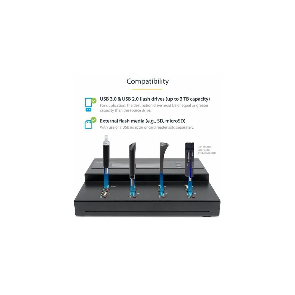 StarTech USBDUPE17 1:7 USB THUMB DRIVE DUPLICATOR AND ERASER FOR FLASH DRIVES, 2YR - Image 4