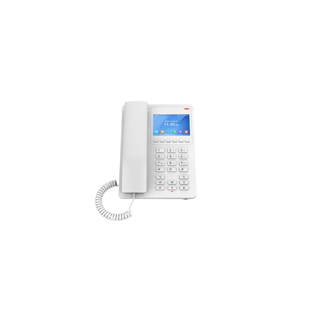 Grandstream GHP630W Desktop Hotel Phone, 3.5' Color LCD, PoE, Dual-band WiFi 6, White - Image 1
