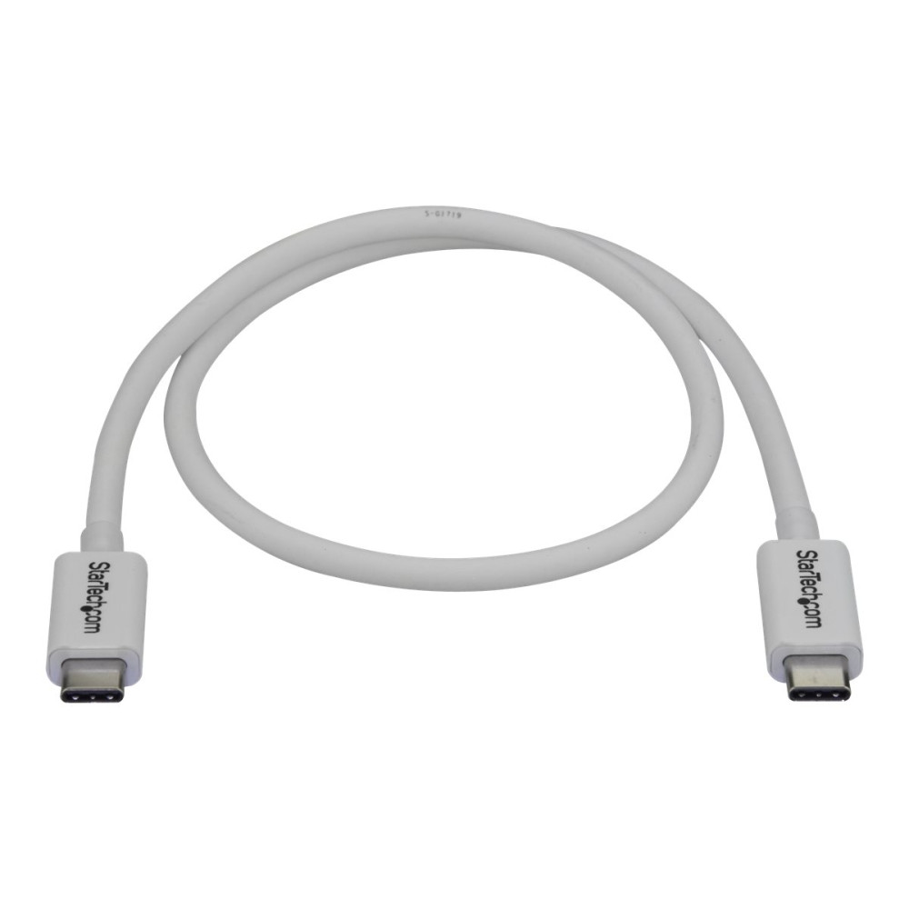 StarTech TBLT34MM50CW 0.5M T/BOLT3 CABLE, 40GBPS, 100W PD, WHITE, 2YR - Image 2