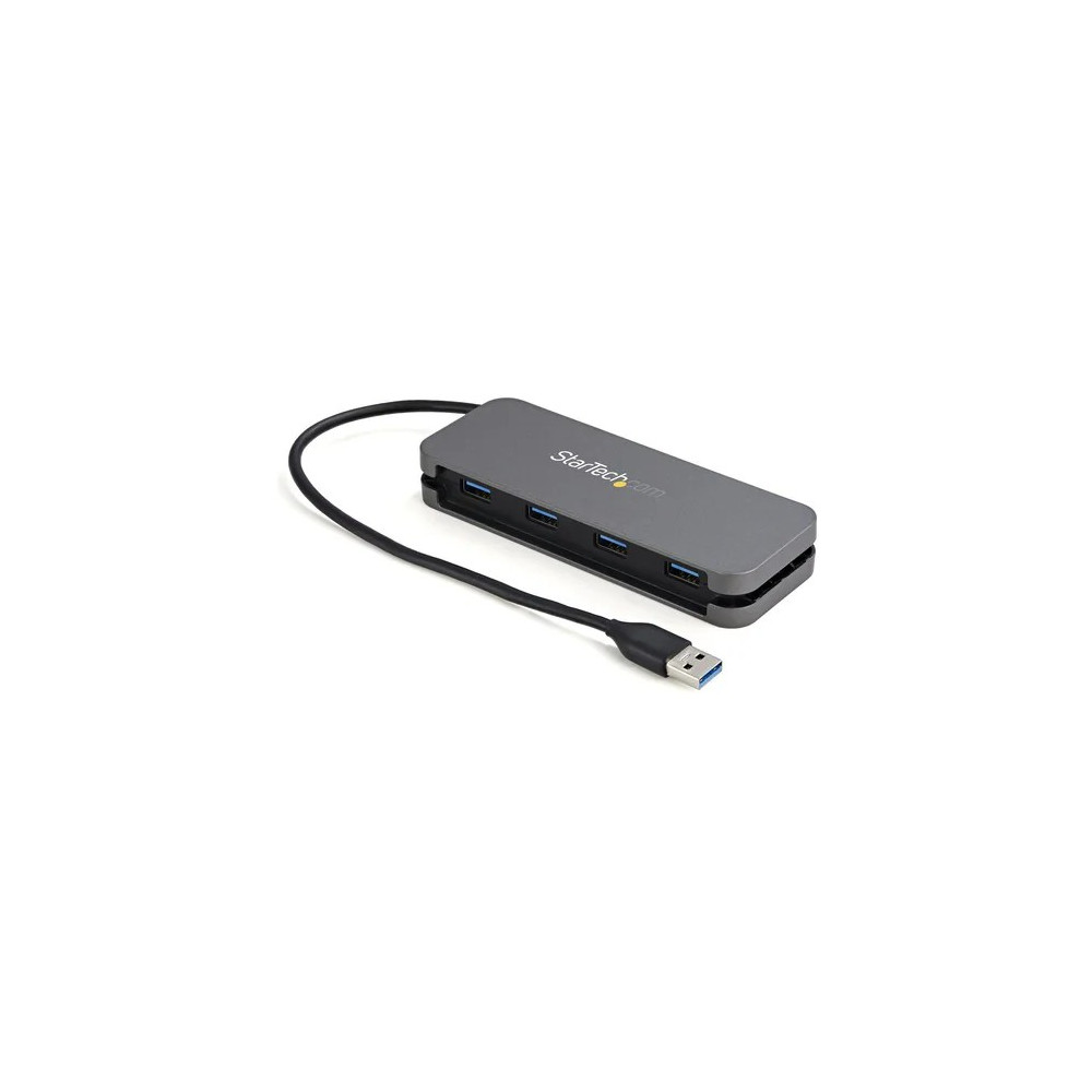 StarTech HB30AM4AB USB Hub - USB 3.2 (Gen 1) Type A - Portable - Black, Space Gray - UASP Support - 4 Total USB Port(s) - PC, ChromeOS, Mac, Linux, Android, iPadOS - Image 1