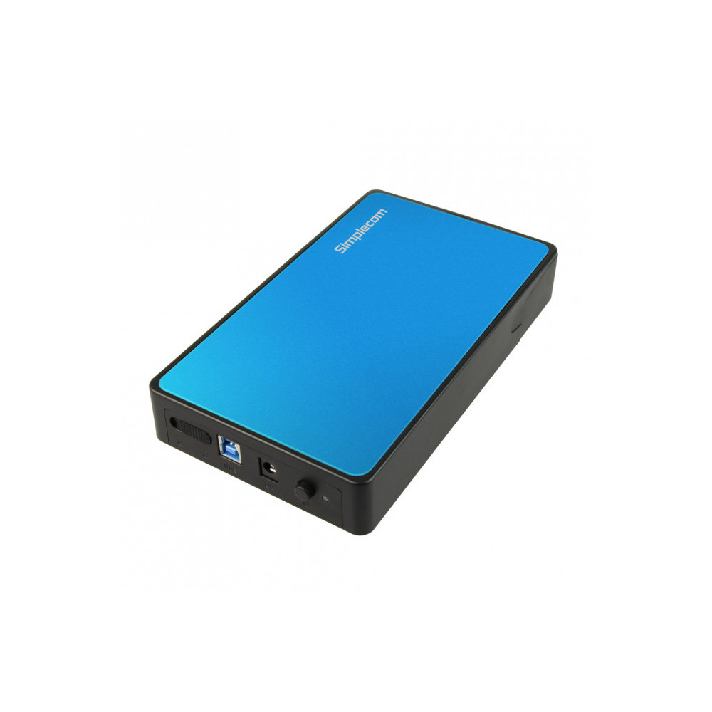 Simplecom SE325-BLUE SE325 Tool Free 3.5' SATA HDD to USB 3.0 Hard Drive Enclosure - Blue Enclosure - Image 1