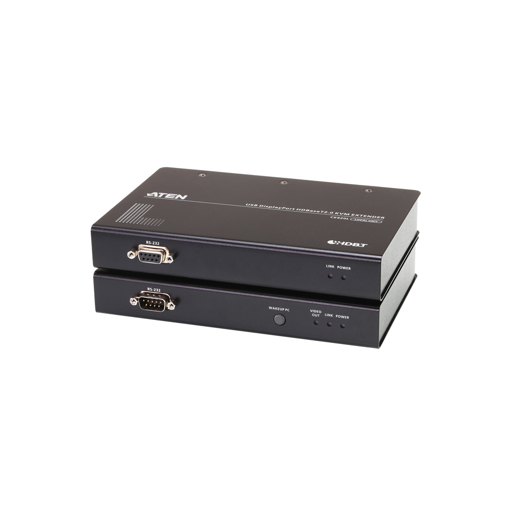 Aten CE920-ATA-U 4K DisplayPort HDBaseT 2.0 KVM Extender with RS232, Ethernet extension, Long Reach mode extends up to 1920 x 1080 @ 150m, can mix CE920 T/R with - Image 1