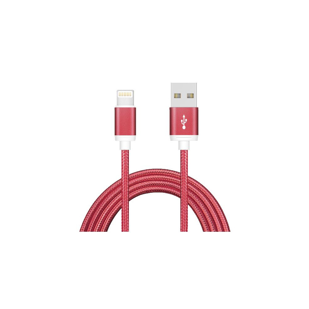Astrotek AT-USBLIGHTNINGR-1M 1m USB Lightning Data Sync Charger Red Color Cable for iPhone X 9 8 7S 7 Plus 6S 6 Plus 5 5S iPad Air Mini iPod - Image 1