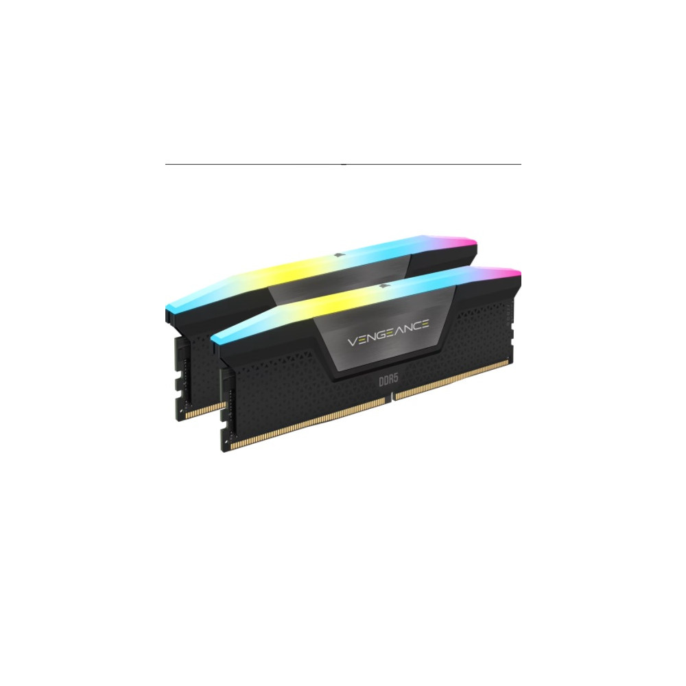 Corsair CMH16GX5M2B5200C40 Vengeance RGB 16GB (2x8GB) DDR5 DRAM 5200MT/s CL40 Memory Kit — Black - Image 1