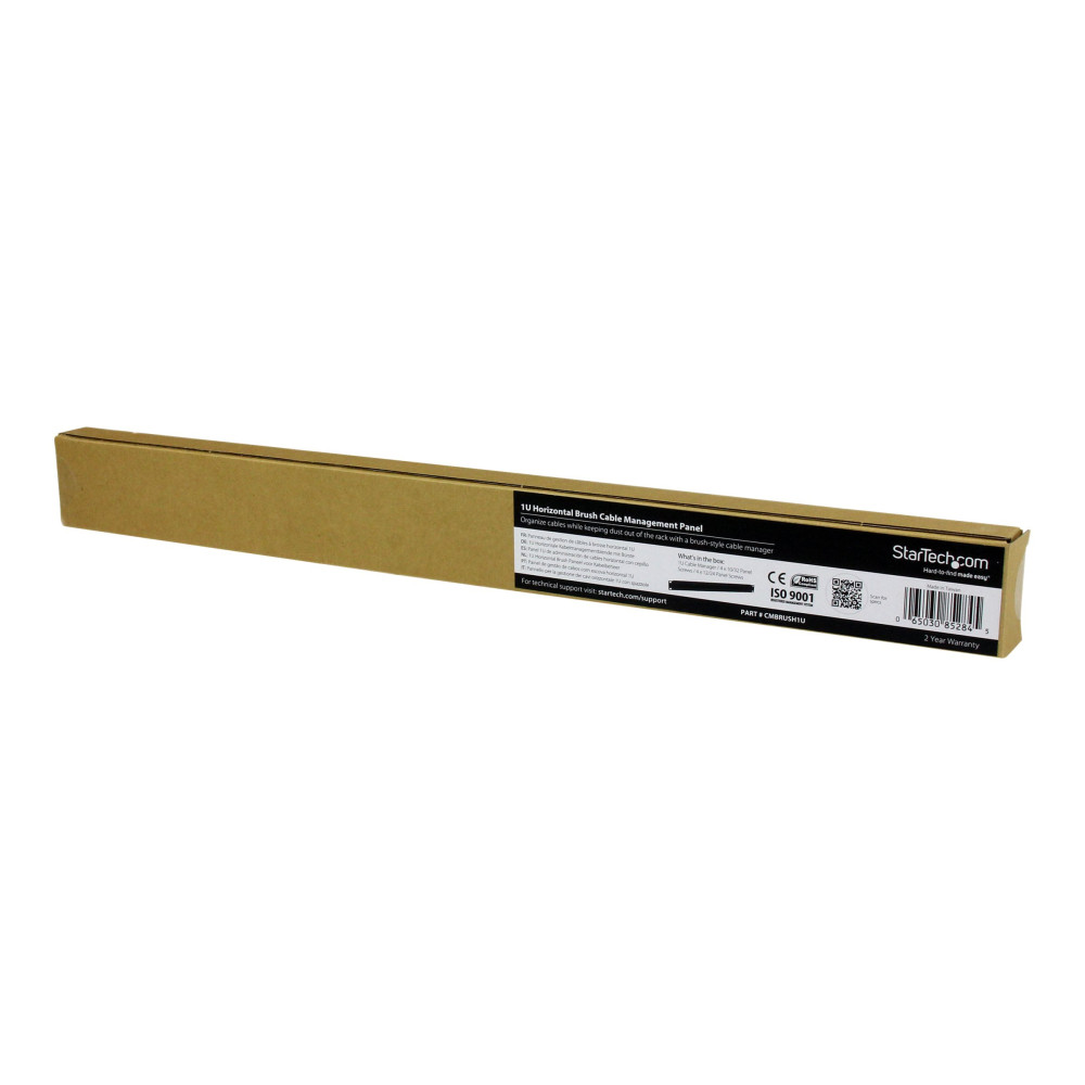 StarTech CMBRUSH1U 1U 19" CABLE MGMT ORGANIZER BRUSH STRIP SERVER RACK PANEL, 2YR - Image 4