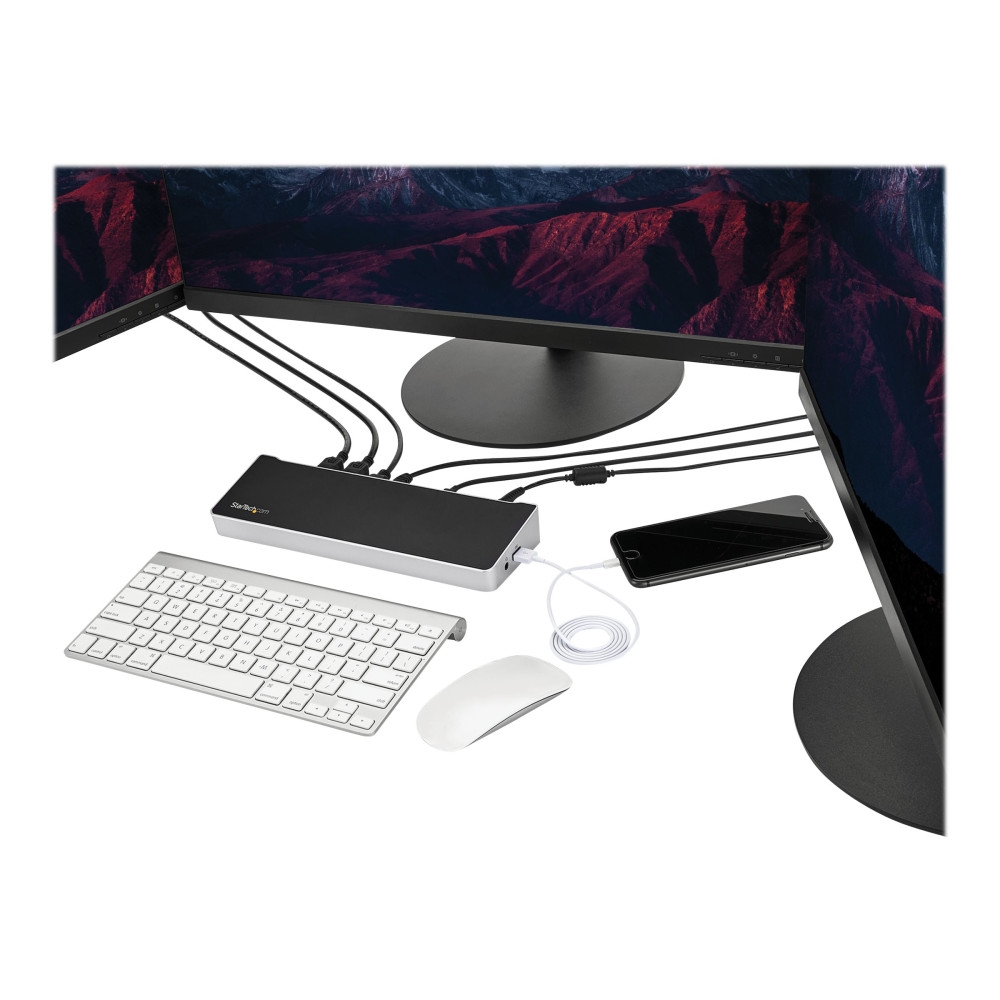 StarTech DK30CH2DEP USB-C 4K DOCK, TRIPLE DISPLAY, DP(2), HDMI, USB(4), USB-C(2), 100W, AC, 3YR - Image 4