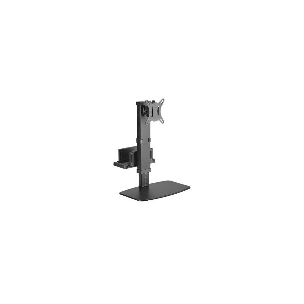 Brateck LDT67-T01MP-B Vertical Lift Monitor Stand With Thin Client CPU Mount Fit Most 17'-32' Monitor Up to 8KG VESA 75x75,100x100(Black) - Image 1