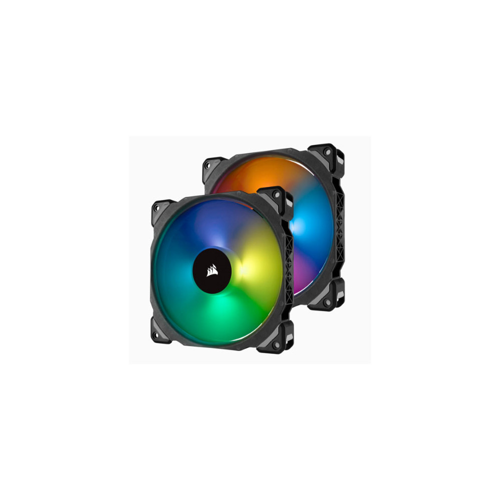 Corsair CO-9050078-WW ML140 PRO RGB 2 Fan Pack with Lighting Node Pro, 140mm Premium Magnetic Levitation RGB LED PWM Fan - Image 1