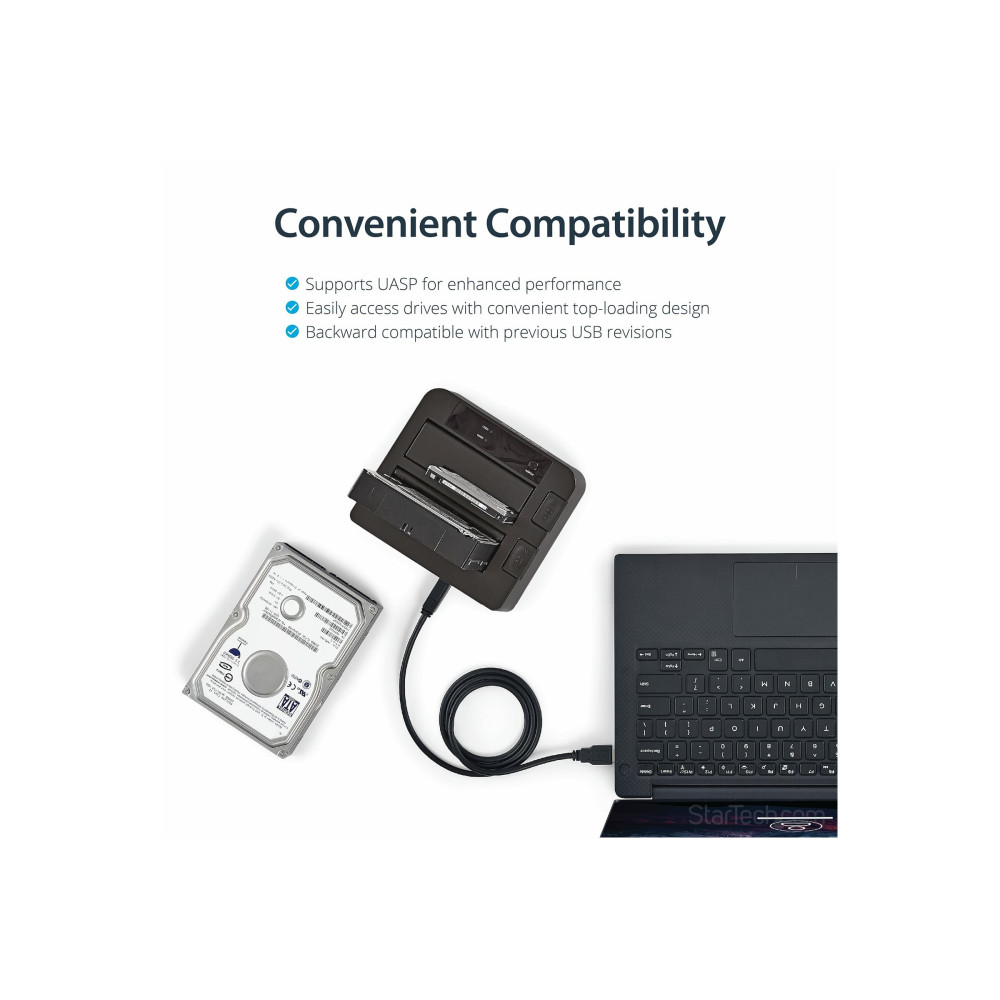 StarTech SDOCK2U313 USB 3.1 (10GBPS) DUAL-BAY DOCK FOR 2.5"/3.5" SATA DRIVES 2YR - Image 2