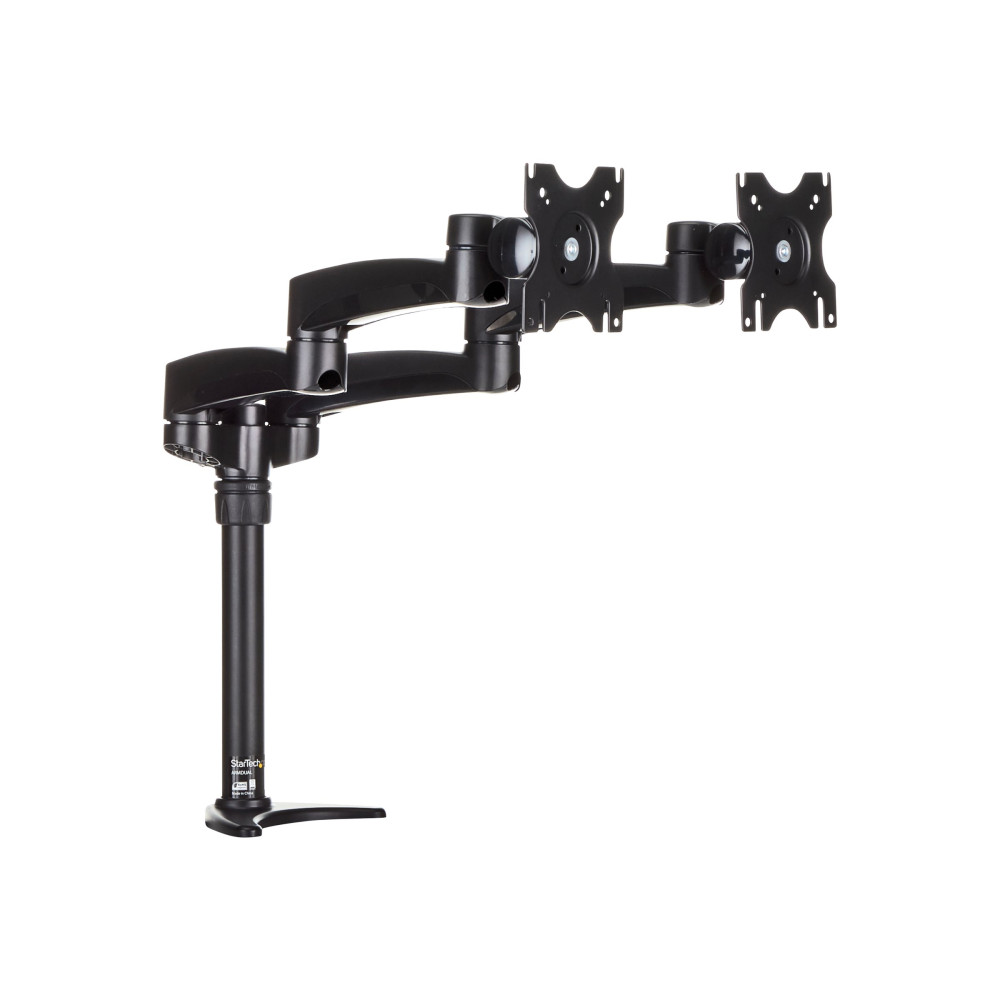 StarTech ARMDUAL DUAL MONITOR DESK MOUNT, UP TO 24", ARTICULATING, H/ADJ, VESA, 5YR - Image 2