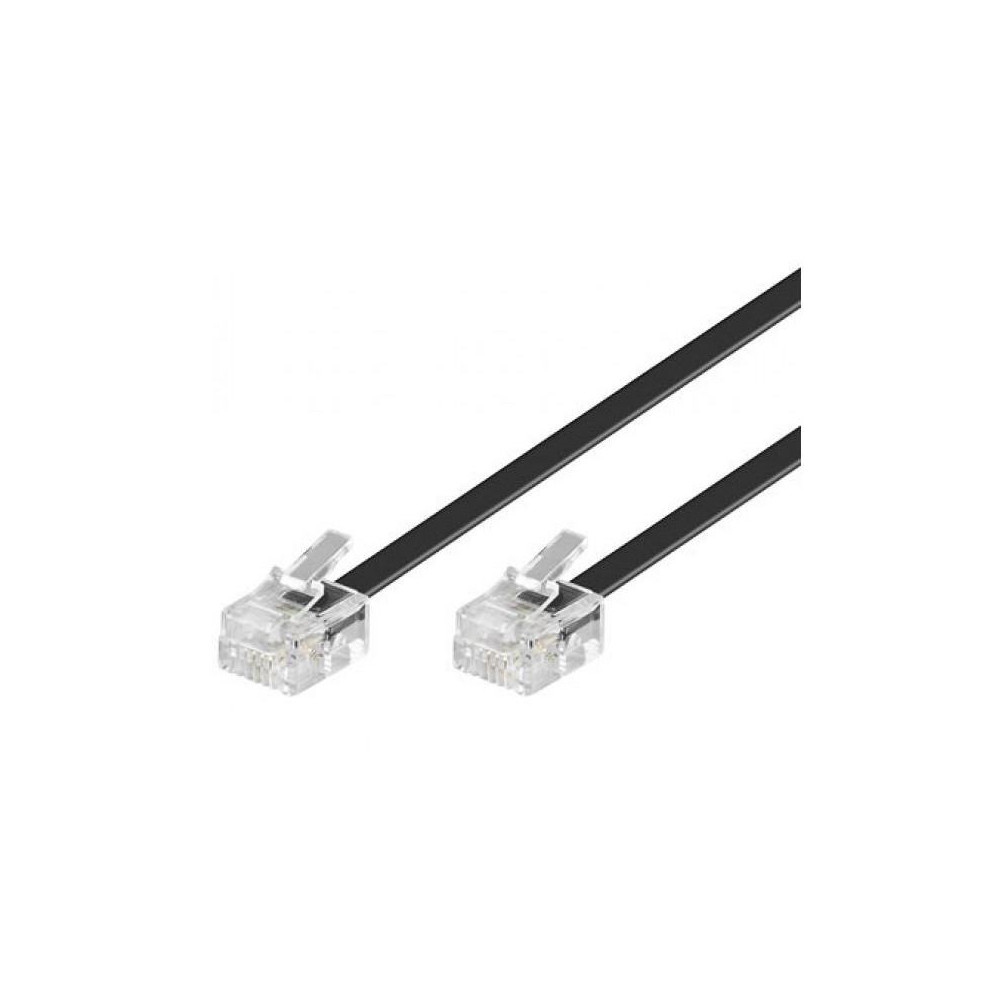 Astrotek AT-RJ11-MM-2 Telephone 2m extension cable 6p4c Plug/Plug ,with 2xRJ11 6P4c Plugs, Black PVC Jacket.-RoHS replaces W2492ACB - Image 1