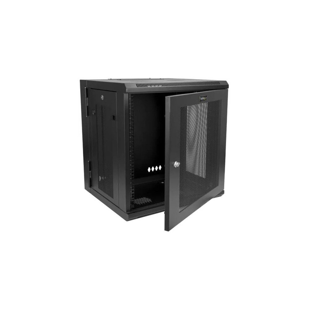 StarTech RK12WALHM 4-Post 12U Wall Mount Network Cabinet, 19" Hinged Wall-Mounted Server Rack for IT Equipment, Flexible Lockable Rack Enclosure - Wall-Mount Server Rack for rackmount equipment - Flexible data rack features a hinged design w/eas - Image 2