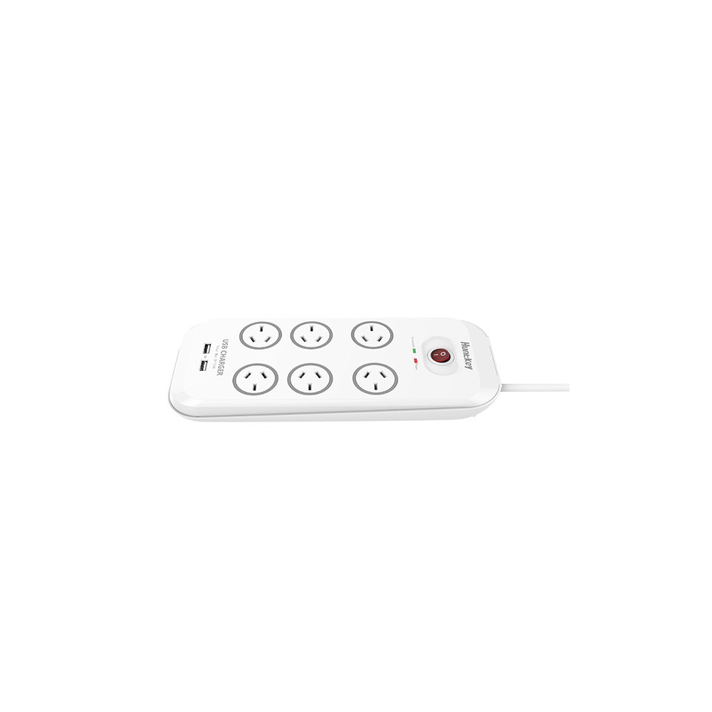Huntkey PSUHUNSAC607 6-Outlet Surge Protector with 2 USB Charging Outlets (SAC607) - Image 2