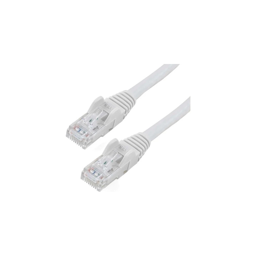 StarTech N6PATC50CMWH CAT6 ETHERNET CABLE 50CM WHITE 650MHZ 100W SNAGLESS PATCH CORD LTW - Image 1