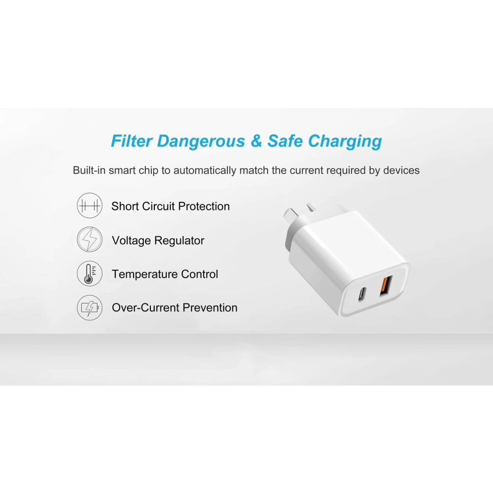 BDI ELEBDITSC25WACA 25W PD Quick Charger AU plug with USB-A and Type-C Ports - Image 7