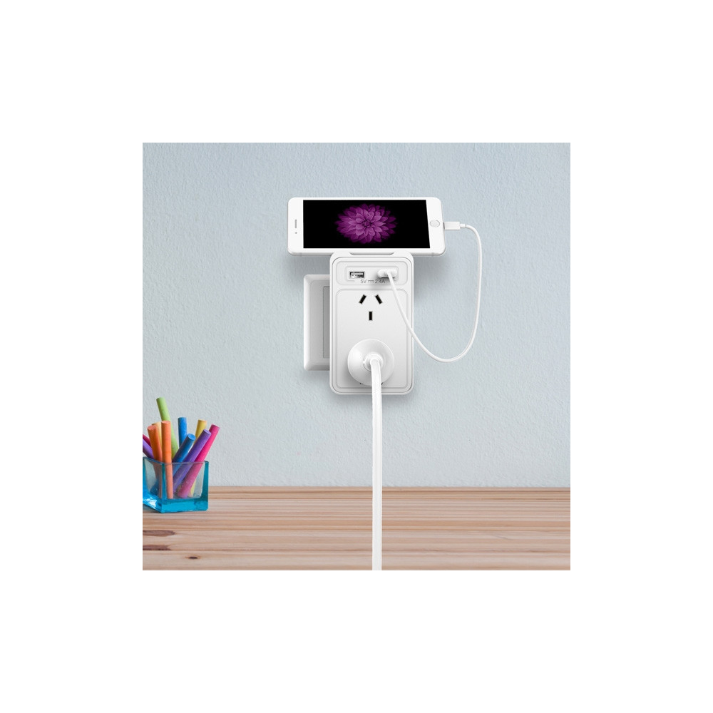 Huntkey PSUHUNSAC207TWIN SAC207 SMART WALL CHARGER with 2 AC and 2 USB combined 2.4A (TWIN PACK) - Image 5
