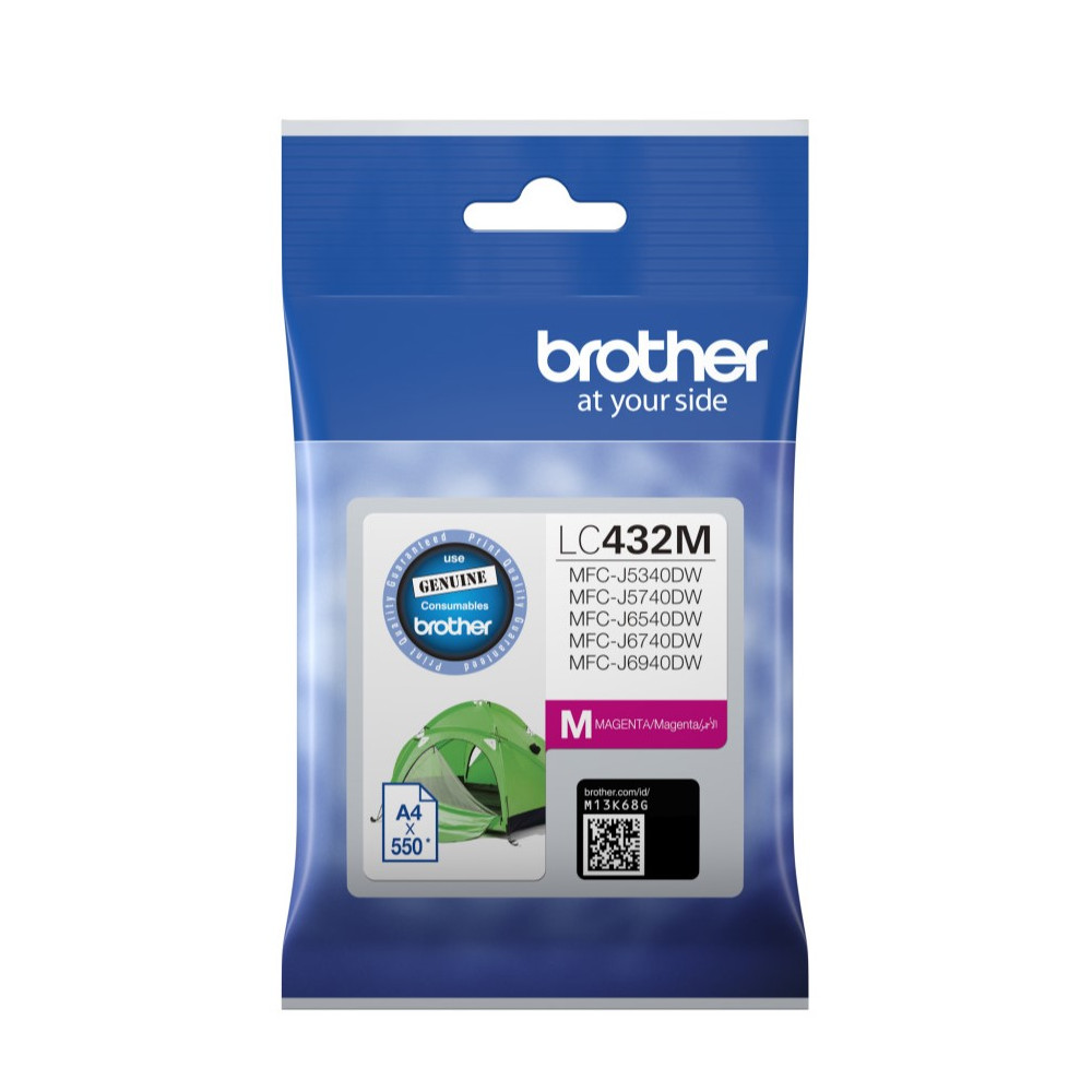 Brother LC-432M MAGENTA INK CARTRIDGE TO SUIT MFC-J5340DW/MFC-J5740DW/MFC-J6540DW/MFC-J6740DW/MFC-J6940DW -UP TO 550 PAGES - Image 1