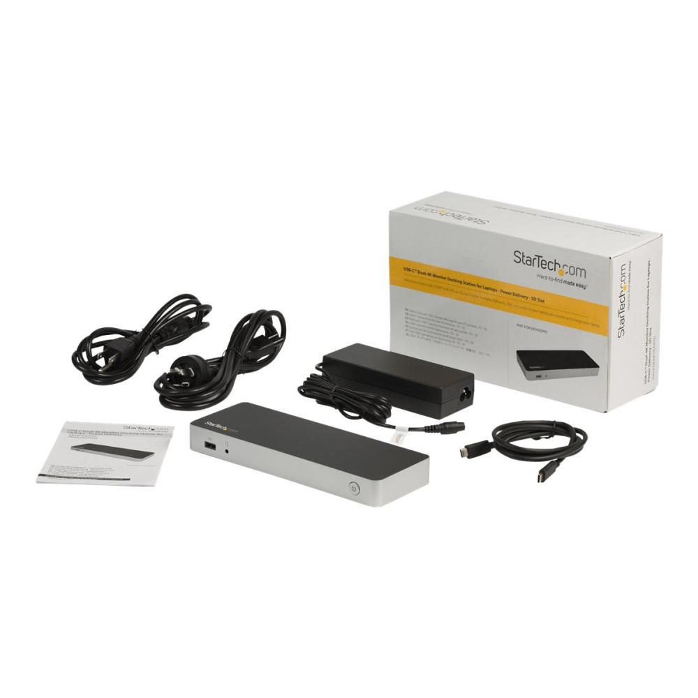 StarTech DK30CHDDPPD USB-C 4K DOCK, DUAL DISPLAY, HDMI, DP, USB(4), TB3 COMPATIBLE, 60W, AC, 3YR - Image 6