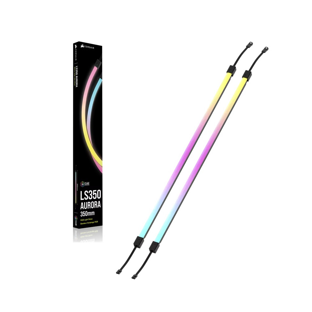 Corsair CL-9011137-WW LS350 Aurora RGB Light Strips - 350mm – 350×10×10mm, black, magnetic mount, addressable LEDs, iCUE compatible, flexible - Image 1
