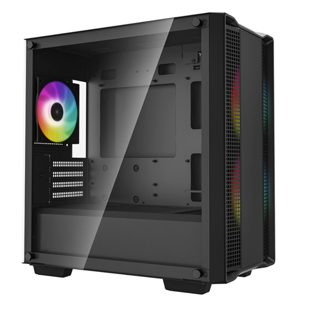 DEEPCOOL R-CC360-BKAPM3-G-1 CC360 ARGB Micro-ATX Case 3x120mm Pre-Installed ARGB Fans ,Tempered Glass Panel, Front USB3.0×1、USB2.0×1、Audio×1 - Image 1